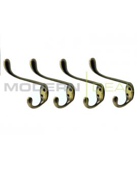 Coat Hook Hanger - Bronze Colour Pack of 4