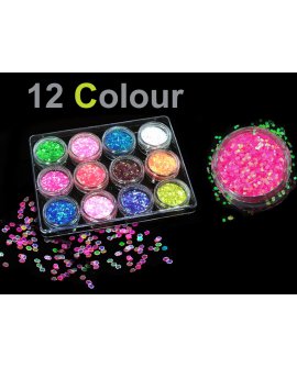 12 Pack Colour Glitter Dust for Decorating Nails