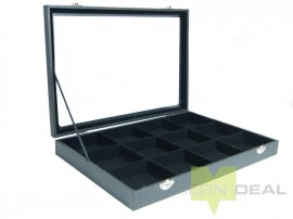 Jewellery Display Box - Black w/squares