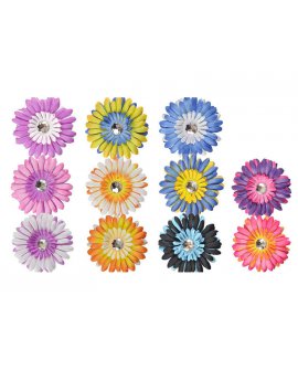 Flower Hair Clips - 12 Pieces