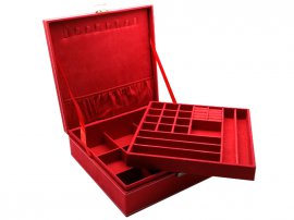 Jewellery Box -  RED Suede