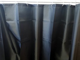 Shower Curtain w/ Rings 2mx1.8m - Black