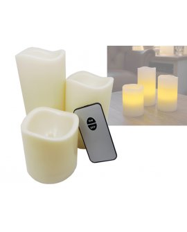 3pc Flameless LED Candles with Remote Control